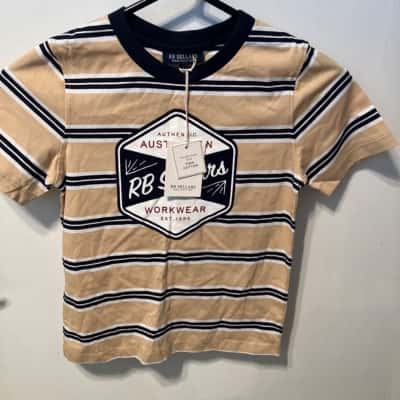 RB Sellars Kids  Size 6 T-Shirt Black  / Blue / Brown / White 