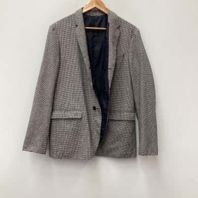 Tommy Hilfiger Mens Reversable  Size L Blazer Black  / Navy Blue / White 