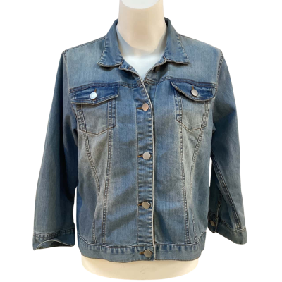 Laura Ashley Womens Size 12 Denim Jacket Blue 
