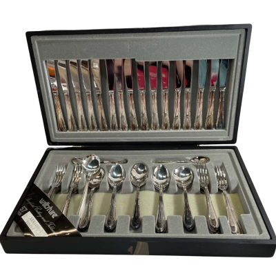 Wiltshire Silverplated Cutlery Set in box.  56 pieces 
