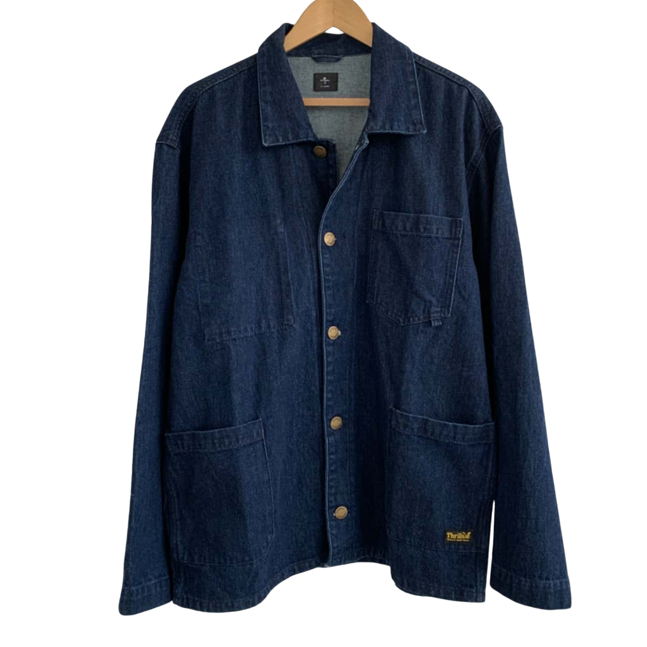 Thrills Men’s XL Navy Blue Denim Jacket (s)