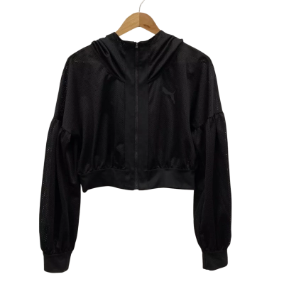 Puma Women's Mesh Jacket With Hoodie Size M Black  