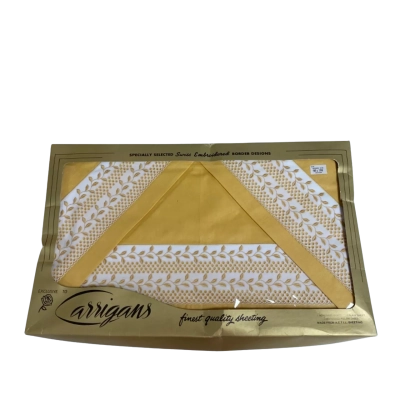 Specially Selected Swiss Embroidered Border Designs - Exclusive to Cassigans- Finest Quality Hemmed Size 90 x 100 Sheet 
