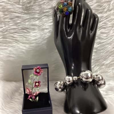  Womens Bangle / Brooch / Ring Multicoloured / Silver 