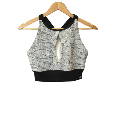 Women’s Size L Black And White Lorna Jane Activewear Cropped Top 