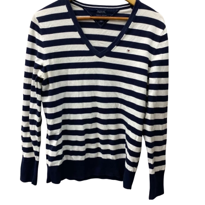 Tommy Hilfiger Womens  Size L Jumper Navy Blue / White 