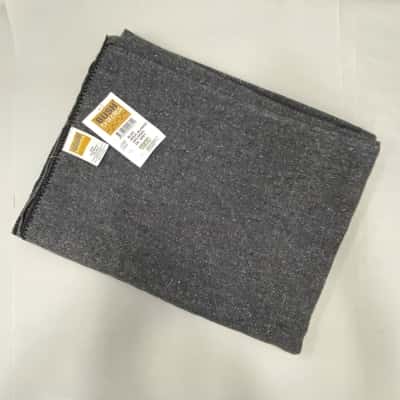 Brand New - Bush Tracks - Wool (55%) Blanket - Size: 2m x 1.6m - Dark Grey