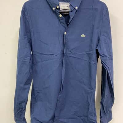 Lacoste Mens Size S/M Shirt Slim Fit Stretch Navy Blue 