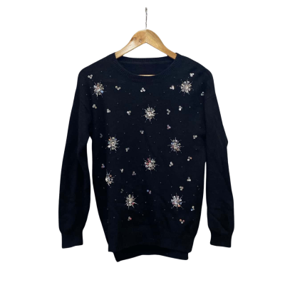  Womens  Size S Rabbit Fur/Wool Jumper Black  