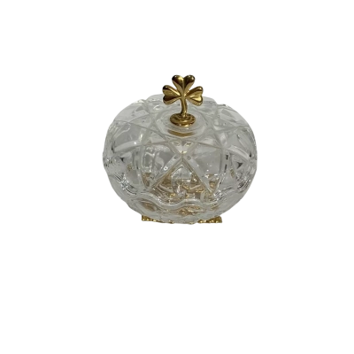 Vintage Killarney Crystal Trinket Box with clover 