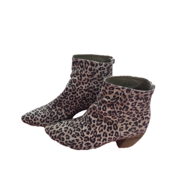 Django & Juliette 'Jakoby' Leopard Print Leather Ankle Boots - Size 39