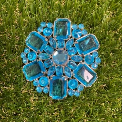  Womens Azure Blue Geometric Brooch
