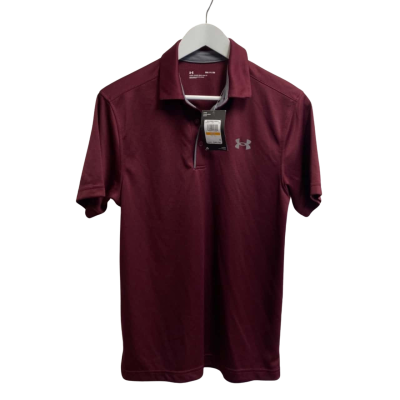 Under Armour Mens  Size S Short Sleeve Shirt Maroon 