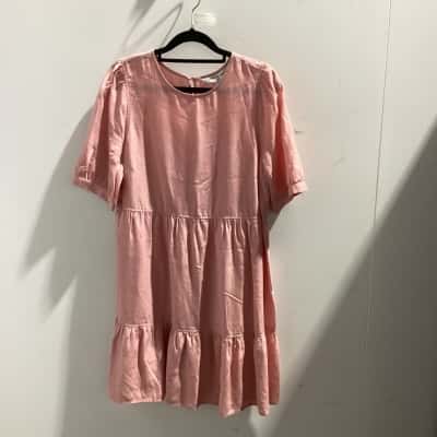 Forever New Womens Pink Size 12 Mini Smock Dress 