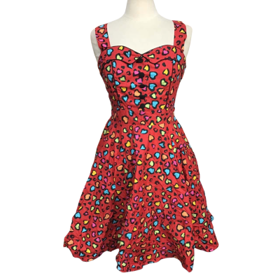  Nineteen50 Womens  Size L 100% Cotton Retro Animal Print Dress