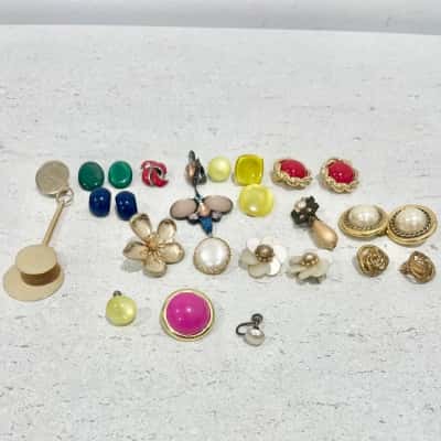 Variety of Clip on Earrings- 6pairs & Numerous one of earrings 