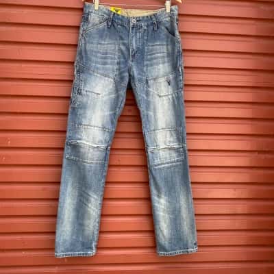 G-Star Raw Mens Size 34 Tapered Fit Blue Jeans 
