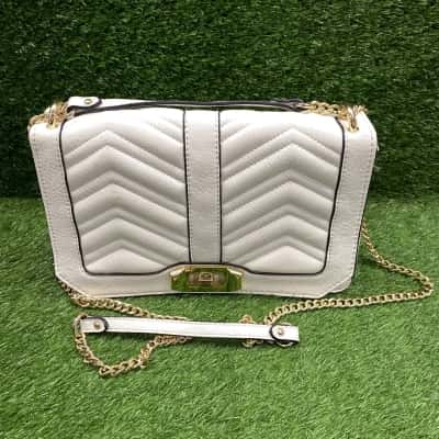 Wayne Cooper White/Gold Chain Handbag