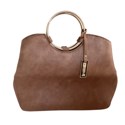 Marikai Women's Structured Faux Suede Top-Handle Bag – Cocoa / Brown