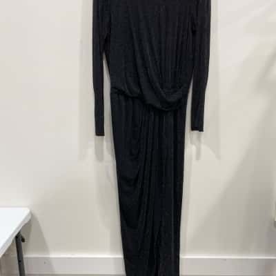  Womens  Size XL Formal Dress / Long Sleeve Dress Black  / Silver 