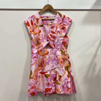 Acler Womens  Size 12 Floral Dress Multicoloured 