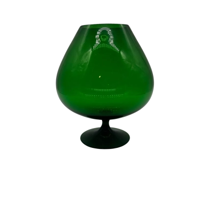 Green Glass Footed Compote