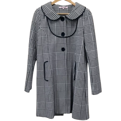 Review Black/White Houndstooth Pattern Coat Size 12