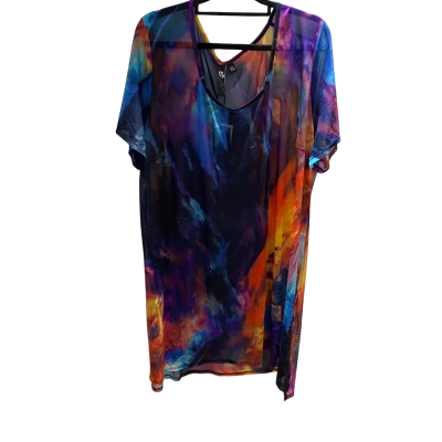 Taking Shape Womens  Size XL Short Sleeve Top Multicoloured Sheer  Cover Up Tunic RRP $99.95