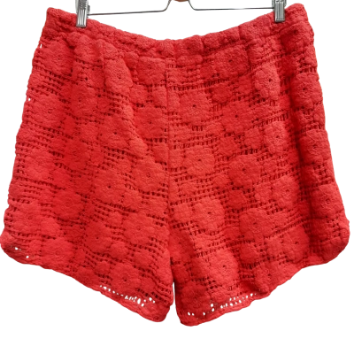 New With Tags THE SELF STYLER Size 16 Bright red Crochet Shorts
