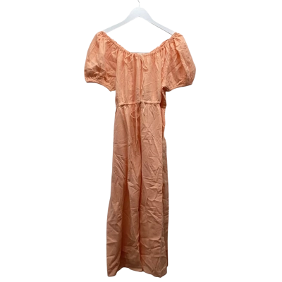 OAK MEADOWS Peach Drawcord Midi Dress Size S BNWT RRP $330