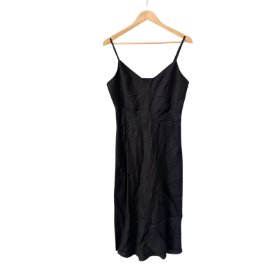 Witchery Womens  Size 12 Linen Midi Dress Black  