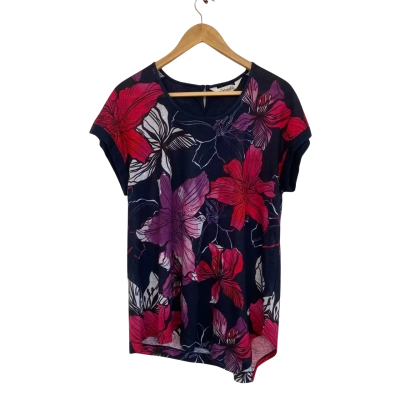 Virtuelle Womens  Size XXS Short Sleeve Top Floral / Multicoloured / Navy Blue 