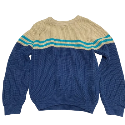 Sportscraft Kids Size 10 Beige/Blue Knit Jumper