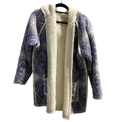 O'Neill Womens  Size L Open Jacket Blue / White Surfie Beach Coat