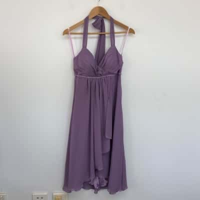 Amelia Couture Purple Evening Midi Dress Size 12