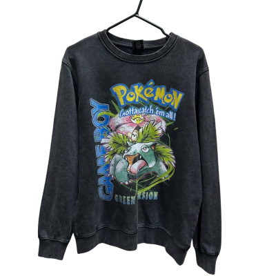 UNCLE RECO Size S Pokemon Venusaur Vintage Look Washed Long Sleeve 