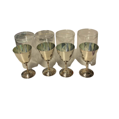 Tarnished RODD silver plated goblets set of 4