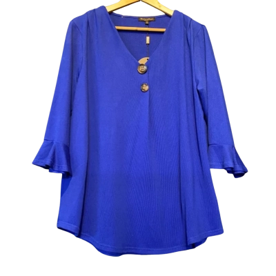 Caroline Morgan Womens  Knit Top Size 14 Blue 