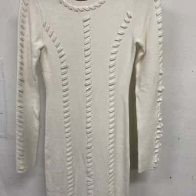 Guess Womens  Size M Long Sleeve Dress White 