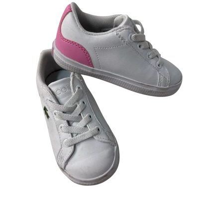 Lacoste Kids  Size 20 Pink  / White trainers 