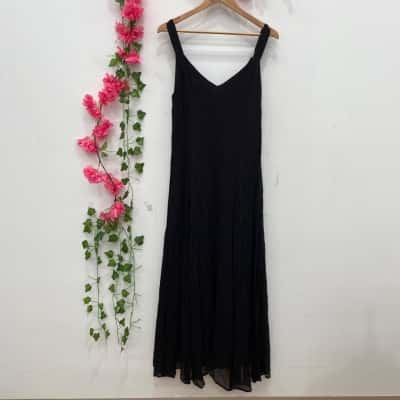 Dissh Womens V-Neck Maxi Dress Size 14 Black  