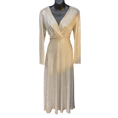 Sheike Womens  Size 12 Long Sleeve Dress Silver 