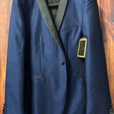  Jonathon Adam’s midnight collection Suit Jacket  Black  / Navy Blue  new 