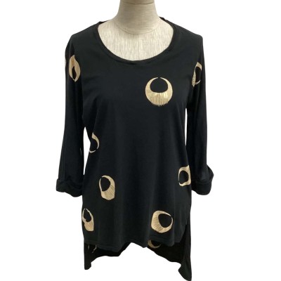 Sass & Bide  Size S 3/4 Sleeve Top Beige / Black  