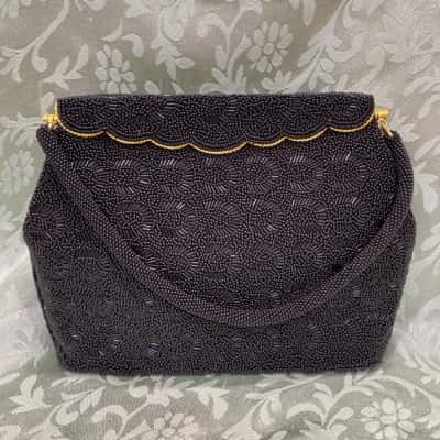  Womens Evening Beaded Bag Black  