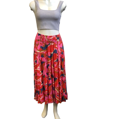 Mister Zimi Womens  Size 10 Patterned Midi Skirt Multicoloured