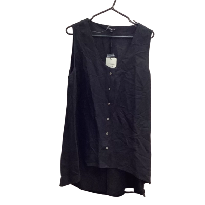 pingpong Womens Size 16 Black Linen Tank Top   