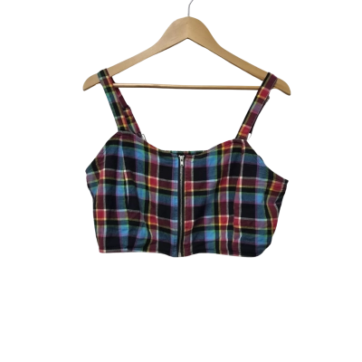 Dangerfield Womens  Size 16 Cropped Top Checked 