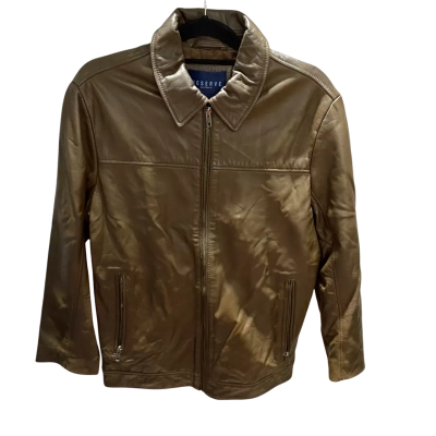 Reserve Australia Mens  Size M Leather Jacket Brown 
