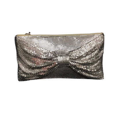  Creatively Active Minds Mesh Clutch with Bow Silver 